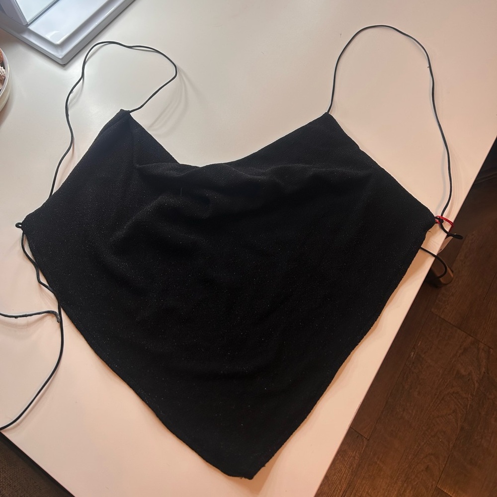 Black shimmery top